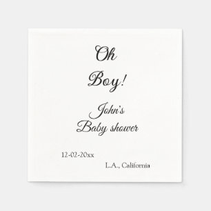 oh Junge Mädchen Baby-Party Name Datum Jahr Ort e Serviette