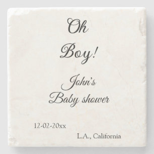 oh Junge Mädchen Baby-Party Name Datum Jahr Ort e Steinuntersetzer