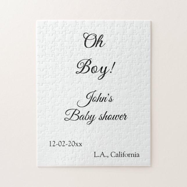 oh Junge Mädchen Babydusche geben den Namen Datum  Puzzle (Vertikal)