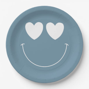 Oh Junge! Moderne Groovy Happy Face Baby Shower Pappteller