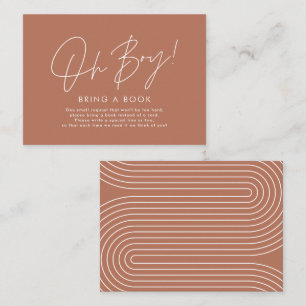 oh Junge moderne Terracotta Babydusche bringen Buc Mitteilungskarte