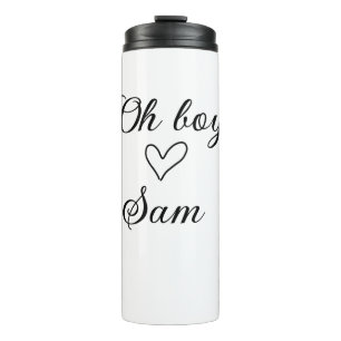 oh Junge Name hinzufügen Baby Shower Kinder Text H Thermosbecher