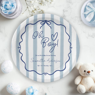 Oh Junge Niedlich moderne, duftige Blue Baby Dusch Pappteller