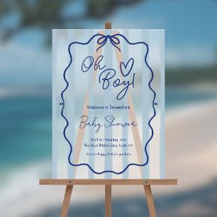 Oh Junge Niedlich Whimsical Blue Baby Dusche Matti Acrylschild