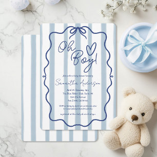 Oh Junge Niedliche Whimsical Blue Baby Dusche Einl Einladung
