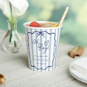Oh Junge Niedliche Whimsical Blue Stripes Babydusc Pappbecher