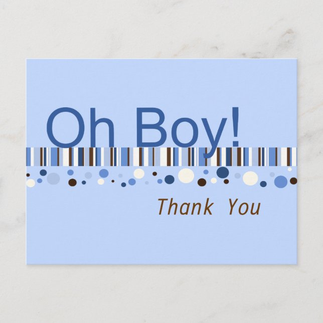 Oh Junge Punkte und Streifen Danke, Postcard Postkarte (Vorderseite)