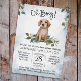 Oh Junge! Retriever Puppy Watercolor Dog Babydusch Einladung