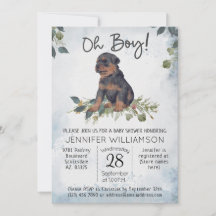 Oh Junge! Rottweiler Pup Watercolor Babydusche