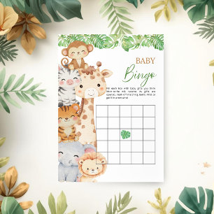 Oh Junge! Safari-Baby-Party Baby-Bingo-Spiel Einladung
