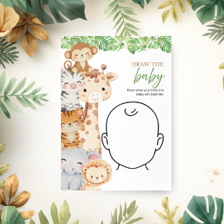 Oh Junge! Safari-Baby-Party | Zeichne das Baby Spi Einladung