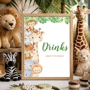 Oh Junge! Safari Dusche Getränke Tischschild Poster