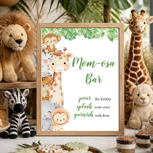 Oh Junge! Safari Dusche Mom-osa Bar Tischschild Poster