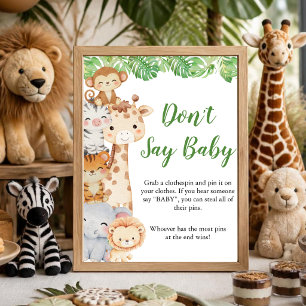 Oh Junge! Safari Dusche Nicht Sagen Baby-Tischsc Poster