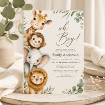 Oh Junge Safari-Tier Jungen-Baby-Party