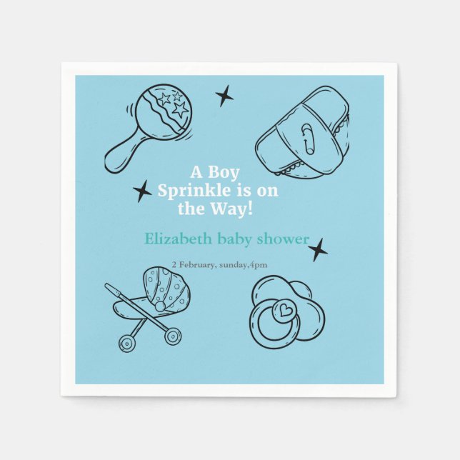 Oh, Junge sprinkle Es ist eine Baby-Dusche. Serviette (Vorderseite)