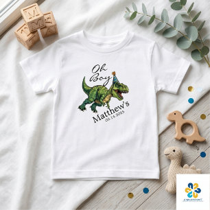 Oh Junge! Süße Dinosaurier-Baby-Party Baby T-shirt