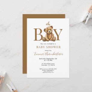 Oh Junge Teddybär Junge Baby Shower Einladung