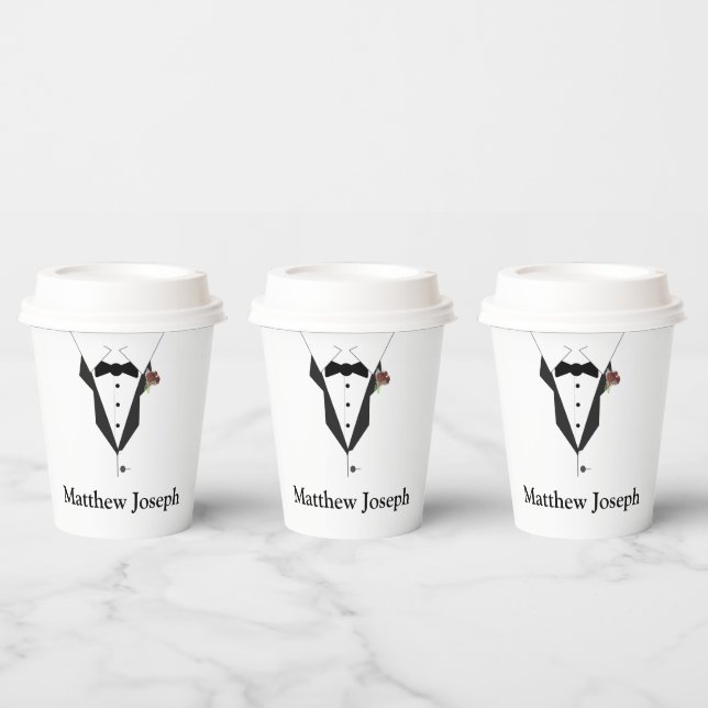 Oh Junge! Tuxedo Babydusche Pappbecher (Multi)