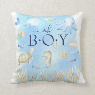 Oh Junge unter dem Meer Baby Birth Stats Pillow Kissen