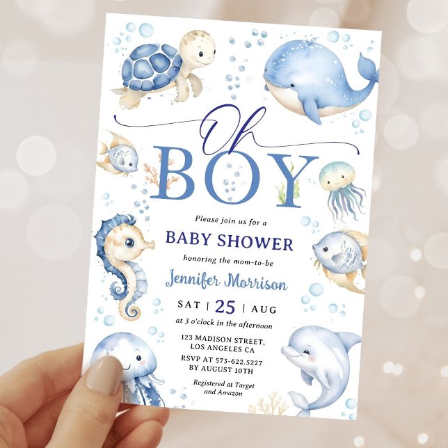 Oh Junge Unter dem Meer Baby Shower Einladung (Von Creator hochgeladen)