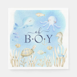 Oh Junge unter dem Sea Baby Shower Paper Napkins Serviette