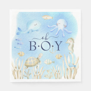 Oh Junge unter dem Sea Baby Shower Paper Napkins Serviette
