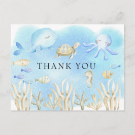 Oh Junge unter der Sea Baby Dusche Danke Postkarte