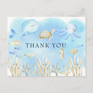 Oh Junge unter der Sea Baby Dusche Danke Postkarte