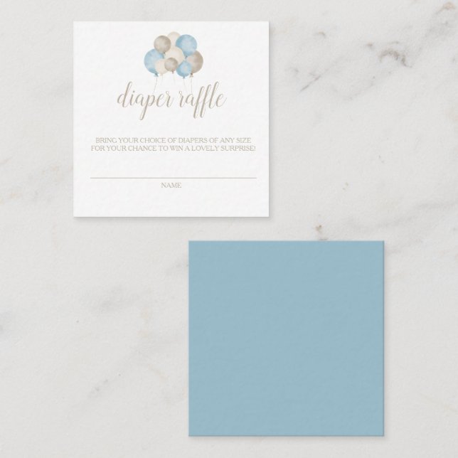 Oh Junge! Wasserfarben-Ballon-Windeln-Faltkarte Quadratische Visitenkarte (Vorne/Hinten)