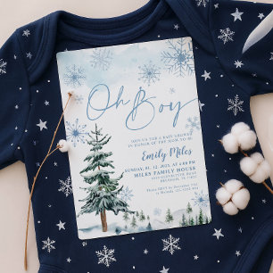 Oh Junge Winter Wonderland Baby Shower Einladung
