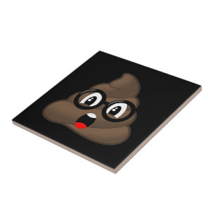 Oh kacken Sie Emoji w/Glasses Fliese