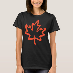 Oh, Kanada! Canadian Maple Leaf Big Red Black T-Shirt