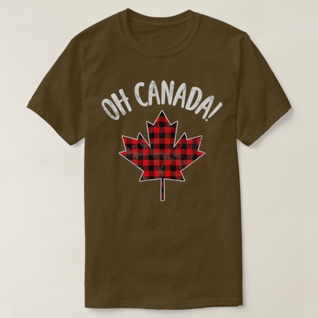 Oh, Kanada! Karierter Ahornleaf Kanadier gestört ( T-Shirt (Design vorne)
