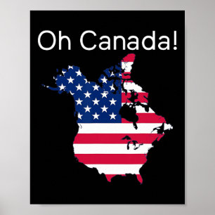 Oh Kanada Shirt Karte der USA Funny Trump 2025 2 Poster