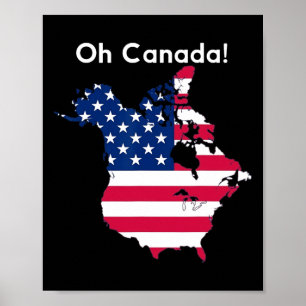 Oh Kanada-Shirt Karte der USA Lustig Trump 2025 1 Poster