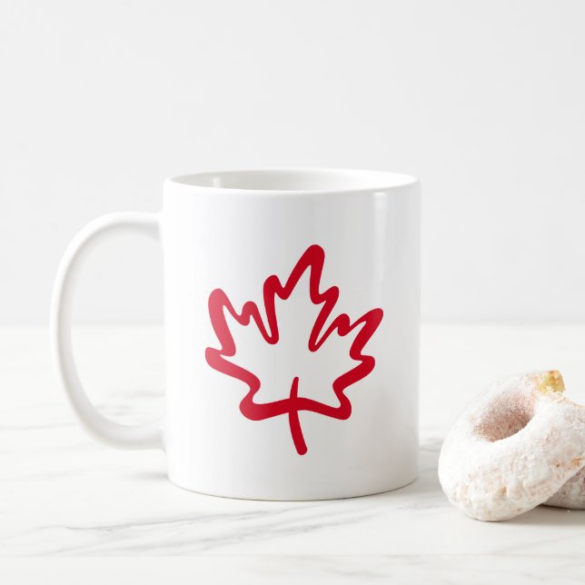 Oh, Kanada! Tag Big Canadian Maple Leaf Kaffeetasse (Mit Donut)