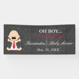 OH! Kleine Mann-Schnurrbart-Baby-Duschen-Fahne Banner