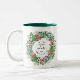 Oh, komm Lass uns Adore Ihm Christlichen Weihnacht Zweifarbige Tasse