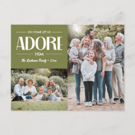 Oh Komm Lass uns Adore Ihm SAGE Christlich 2 Foto Feiertagspostkarte