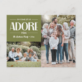Oh Komm Lass uns Adore Ihm SAGE Christlich 2 Foto Feiertagspostkarte