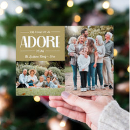 Oh Komm Lass uns Adore Ihm TAN Christlich 2 Foto Feiertagskarte