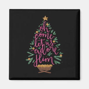 Oh kommen Lass uns Adore Ihm Jesus Weihnachten Chr Magnet