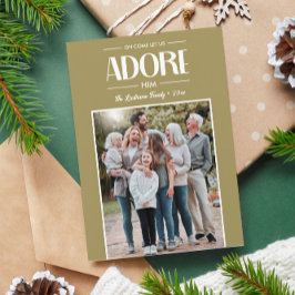 Oh kommen Lass uns Adore IHM TAN Christliches Foto Feiertagskarte