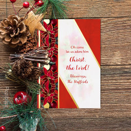 Oh, kommen Sie Lass uns Adore Ihm Foil Ferienkarte Folien Feiertagskarte