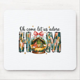 Oh kommt lasst uns ihn anbeten Weihnachts-Krippens Mousepad