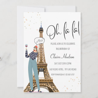 Oh La Chic Paris Themed Party Einladung