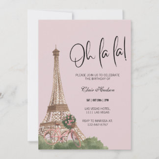 Oh La Chic Paris Themed Party Einladung