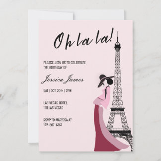 Oh La Chic Paris Themed Party Einladung