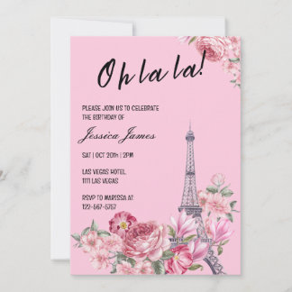 Oh La Chic Paris Themed Party Einladung